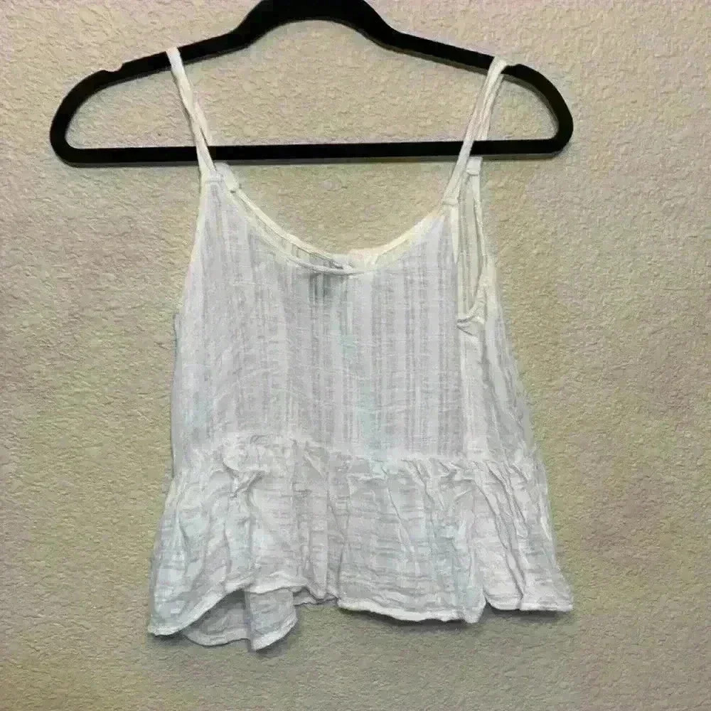 White Topshop sheer tank sz 2 summer beach vacation resort bridal lightweight - Picture 6 of 6